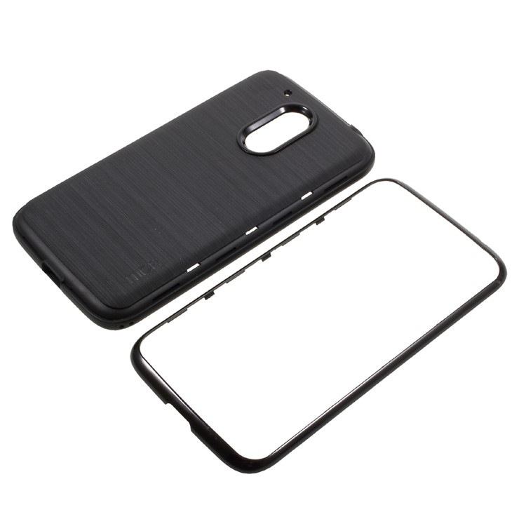 MOFI Brushed TPU + PC Rim Hybrid Phone Casing for Motorola Moto G4 Play - Black-6