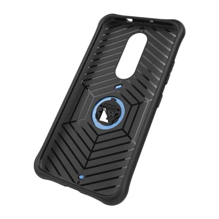 Armor PC + TPU Cell Phone Case with Rotary Kickstand for Motorola Moto M - Blue-10