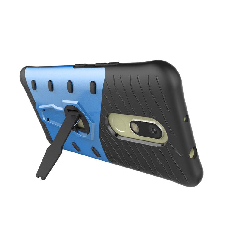 Armor PC + TPU Cell Phone Case with Rotary Kickstand for Motorola Moto M - Blue-5