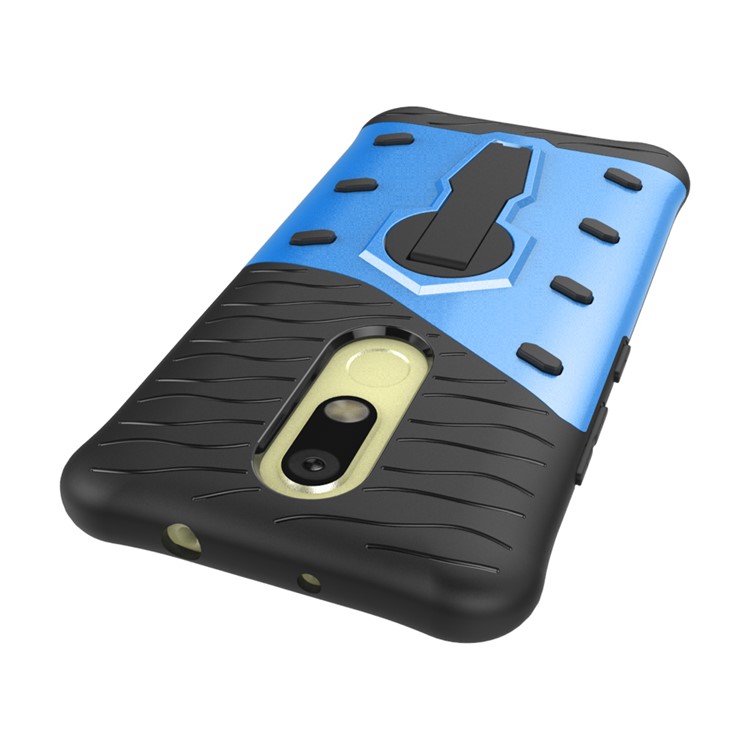 Armor PC + TPU Cell Phone Case with Rotary Kickstand for Motorola Moto M - Blue-8