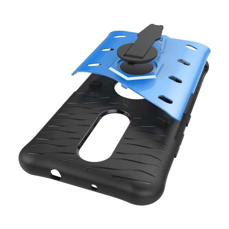 Armor PC + TPU Cell Phone Case with Rotary Kickstand for Motorola Moto M - Blue-9
