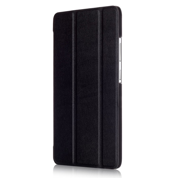 Tri-fold Flip Stand Leather Tablet Case for Lenovo Tab3 7 Plus - Black-4