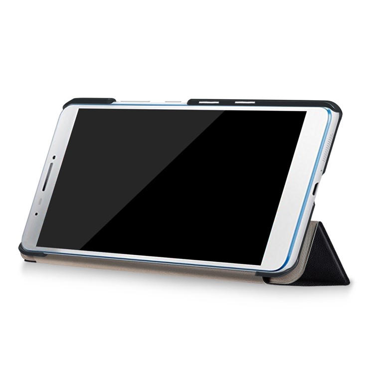 Tri-fold Flip Stand Leather Tablet Case for Lenovo Tab3 7 Plus - Black-5