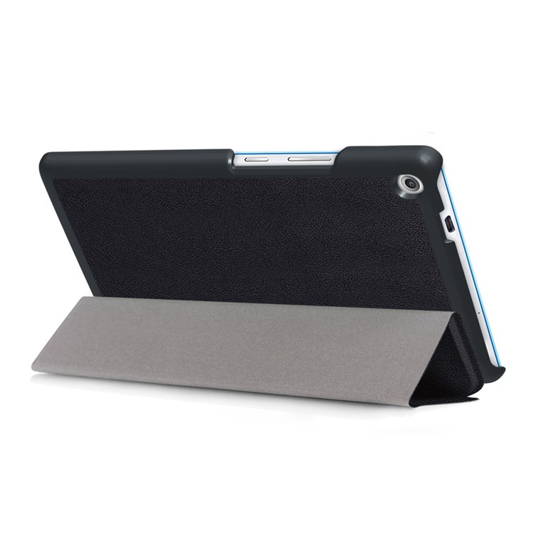 Tri-fold Flip Stand Leather Tablet Case for Lenovo Tab3 7 Plus - Black-6