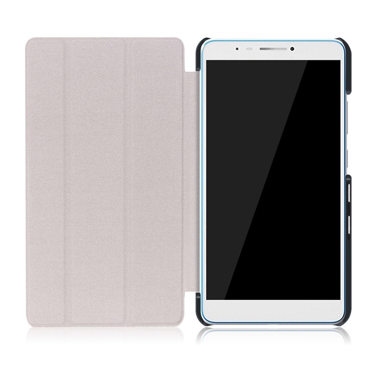 Tri-fold Flip Stand Leather Tablet Case for Lenovo Tab3 7 Plus - Black-8