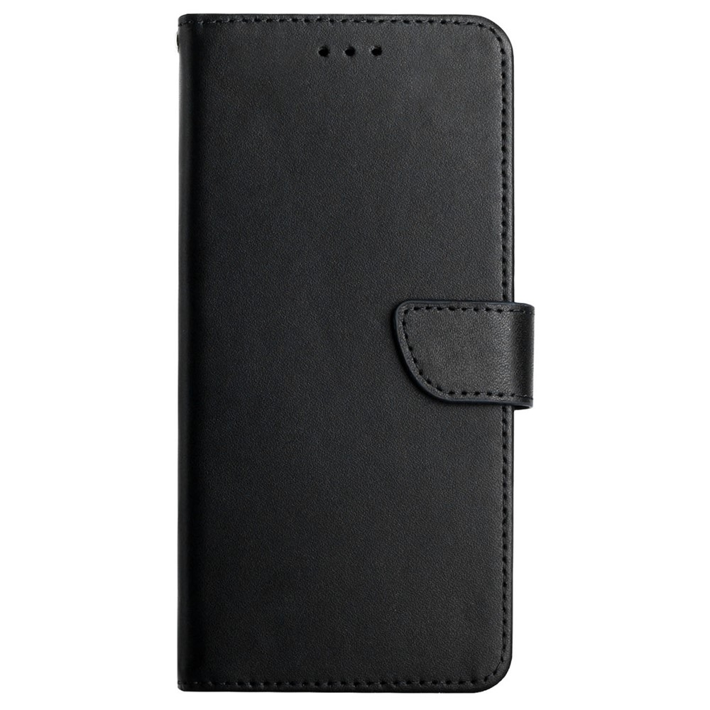 HT02 Phone Case for Oppo A57 4G / A57 (2022) 5G / A77 5G / 4G / Realme Narzo 50 5G, Shockproof Nappa Texture Genuine Leather Phone Cover Wallet Stand - Black-9