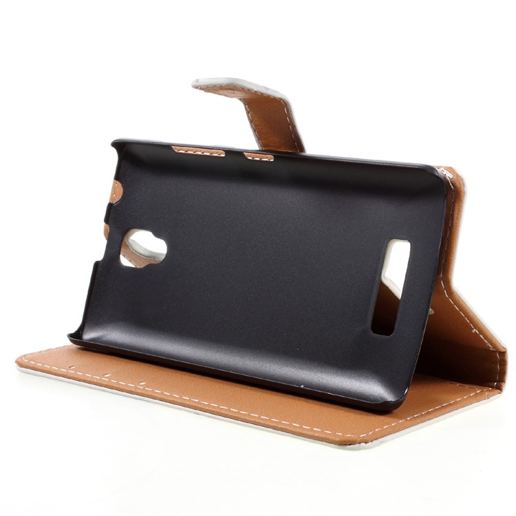 Pattern Printing Wallet Leather Case for Lenovo A2010 - Eiffel Tower and Mustache-4
