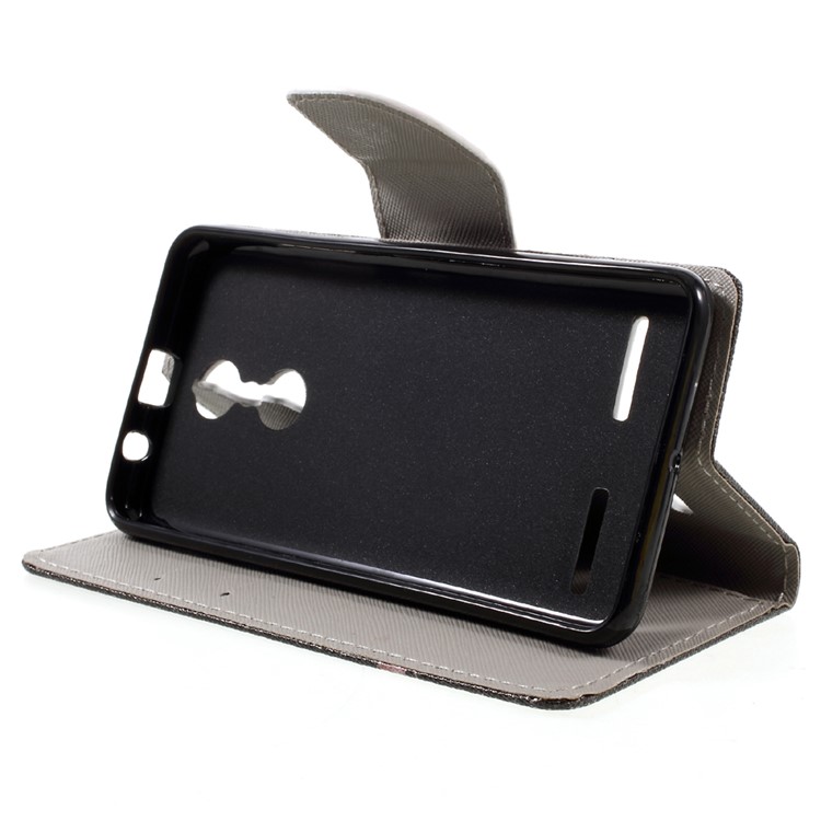 Patterned Leather Wallet Phone Case for Lenovo K6 - Do Not Touch My Phone-4