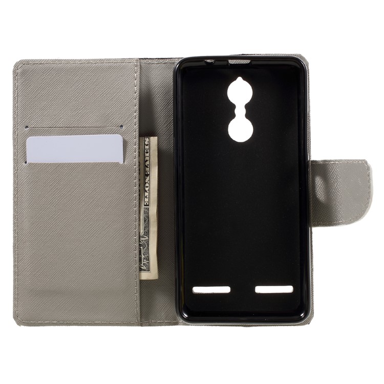 Patterned Leather Wallet Phone Case for Lenovo K6 - Do Not Touch My Phone-6