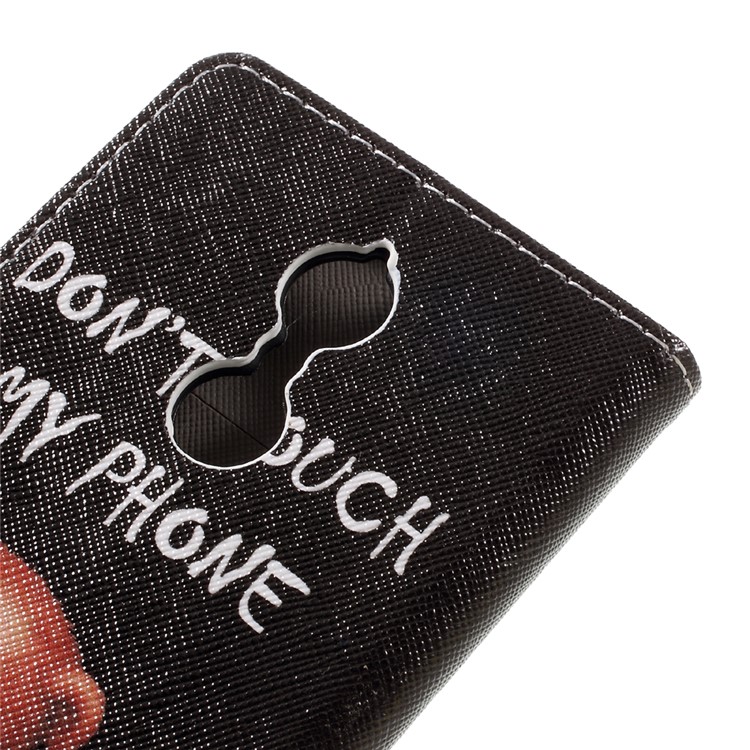 Patterned Leather Wallet Phone Case for Lenovo K6 - Do Not Touch My Phone-8