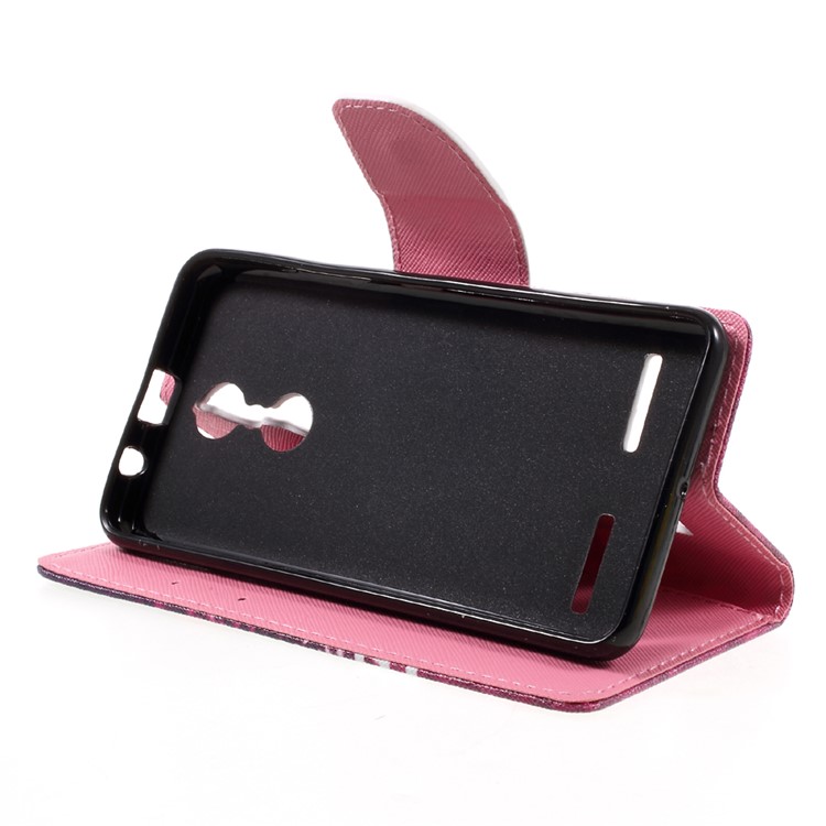 Patterned Leather Wallet Mobile Phone Case for Lenovo K6 - Sparking Pattern-4