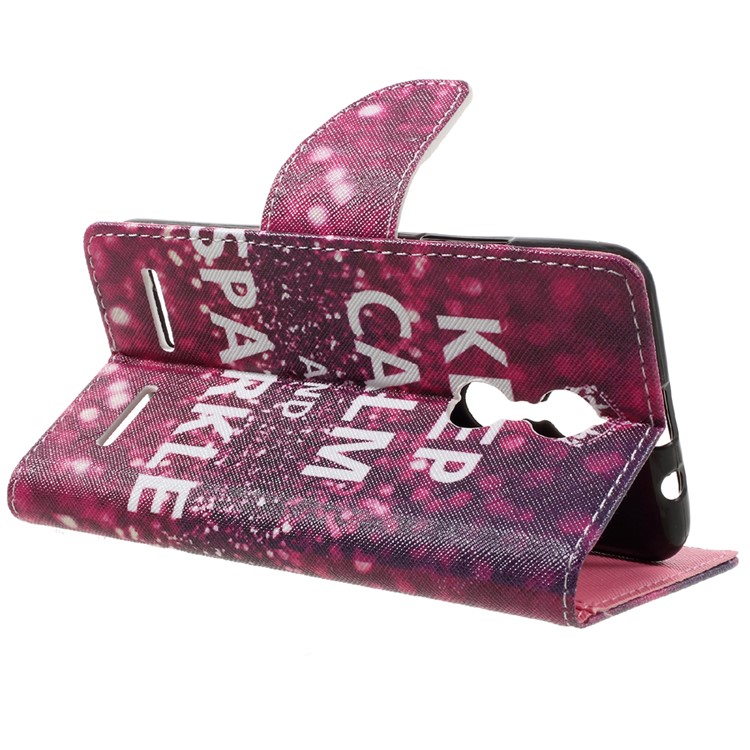 Patterned Leather Wallet Mobile Phone Case for Lenovo K6 - Sparking Pattern-5