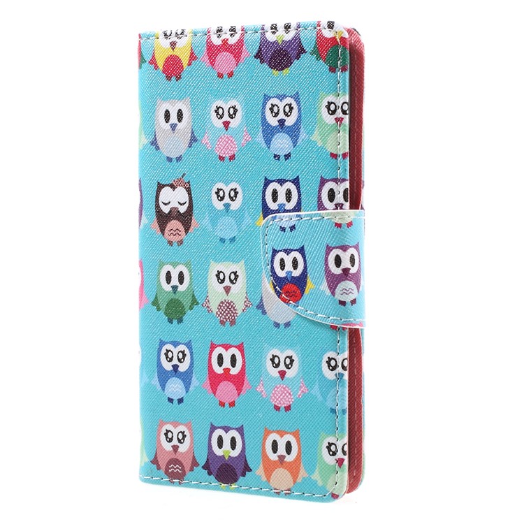 Patterned Leather Wallet Mobile Phone Stand Cover for Lenovo K6 - Owls-2