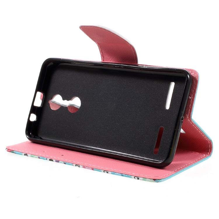 Patterned Leather Wallet Mobile Phone Stand Cover for Lenovo K6 - Owls-4