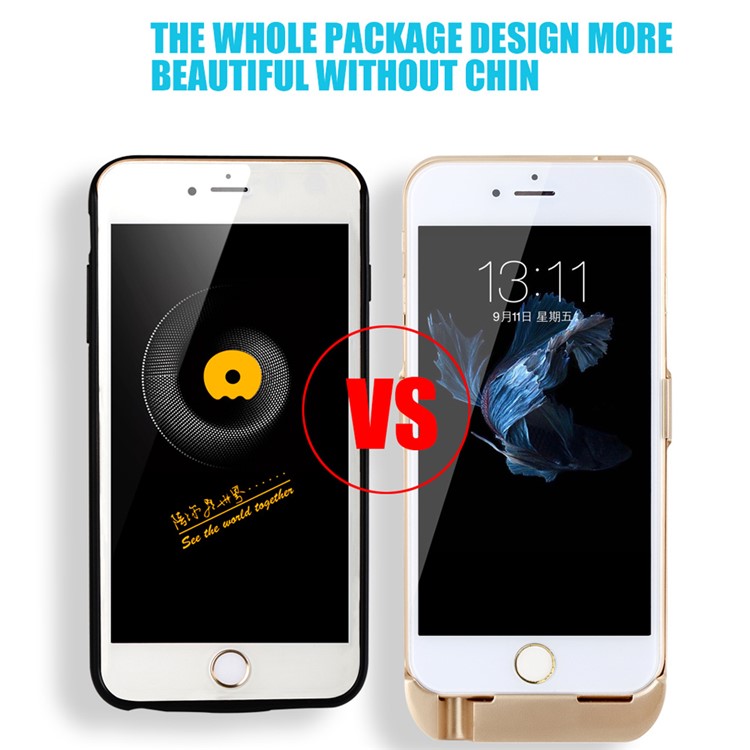WUW 2800mAh External Backup Battery Case for iPhone 6s Plus / 6 Plus - Black-2