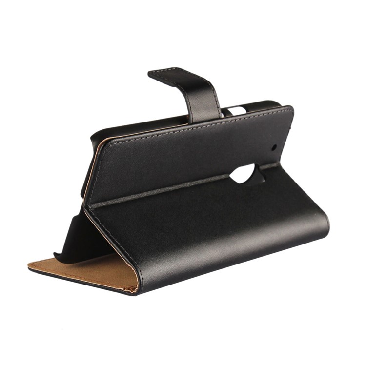 Split Leather Wallet Folio Stand Case for Motorola Moto G4 Play - Black-3