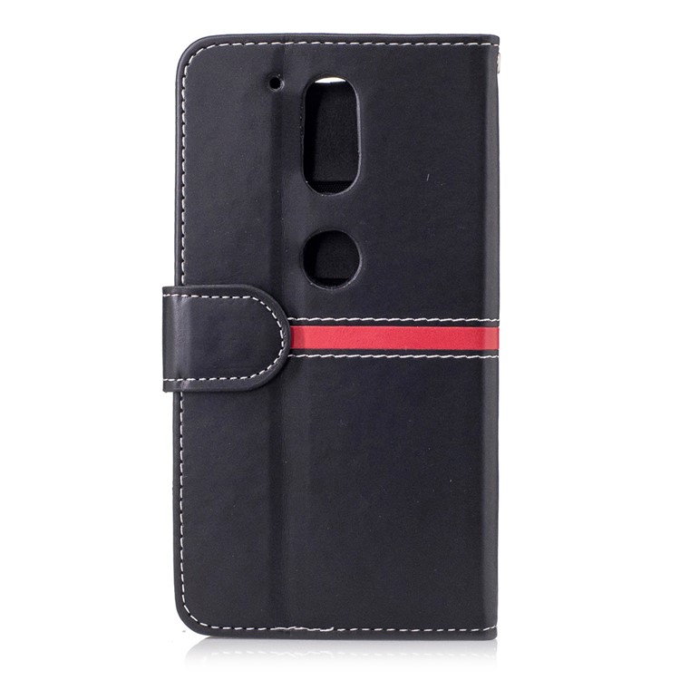 PU Leather Flip Wallet Case with Card Slots for Motorola Moto G4 / G4 Plus - Black-2