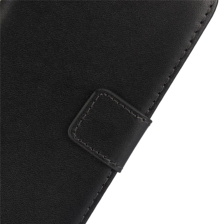 For Lenovo B Genuine Split Leather Wallet Phone Case with Stand - Black-6