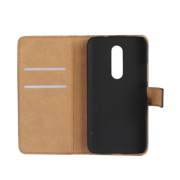 Split Leather Flip Stand Wallet Phone Case for Motorola Moto M-5