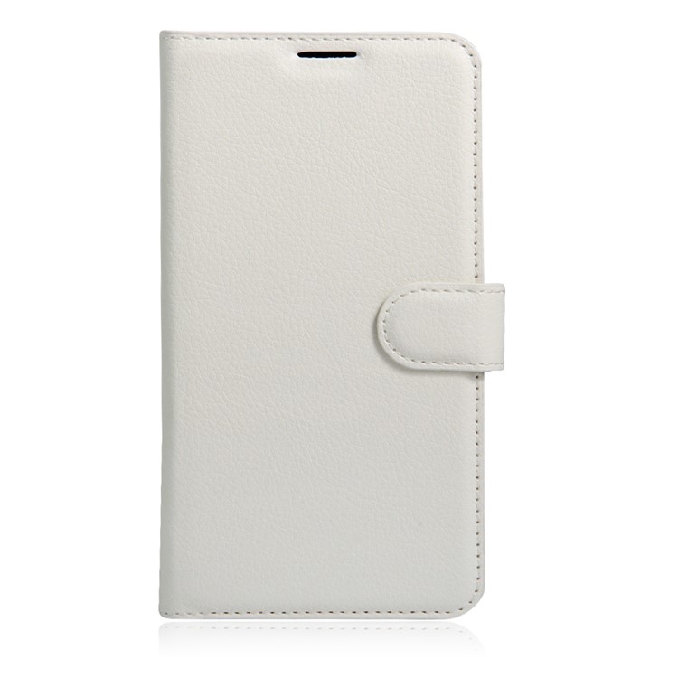 Litchi Skin Leather Wallet Mobile Cover for Lenovo P2 - White-2