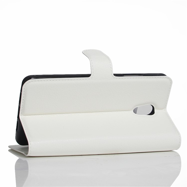 Litchi Skin Leather Wallet Mobile Cover for Lenovo P2 - White-4