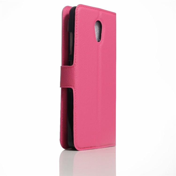 Litchi Skin Leather Card Holder Flip Case for Lenovo P2 - Rose-3