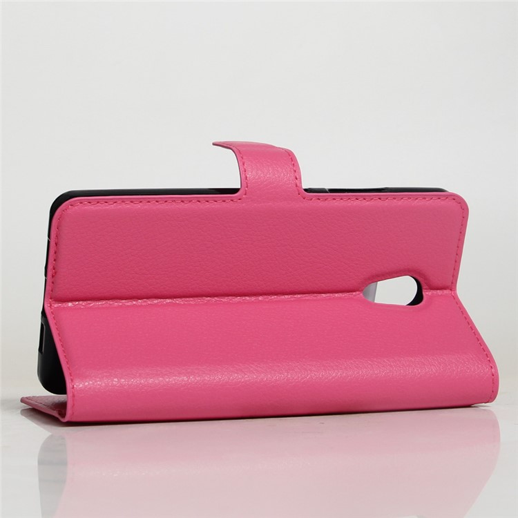 Litchi Skin Leather Card Holder Flip Case for Lenovo P2 - Rose-4