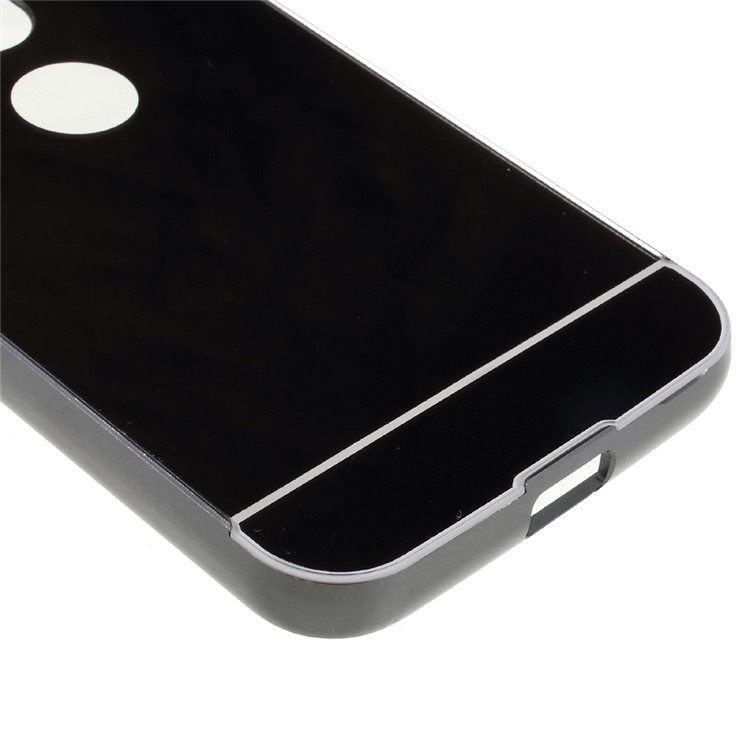 Slide-on Plating Metal Bumper + Mirror-like PC Phone Back Cover for Motorola Moto G4 Play - Black-6