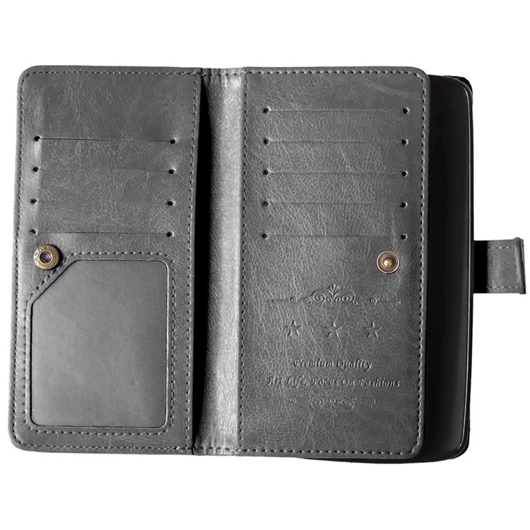 For Motorola Moto X Play Crazy Horse Leather 9 Card Slots Wallet Casing - Black-5