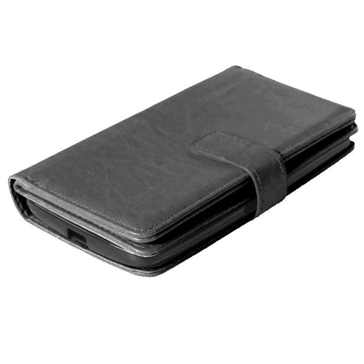 For Motorola Moto X Play Crazy Horse Leather 9 Card Slots Wallet Casing - Black-7