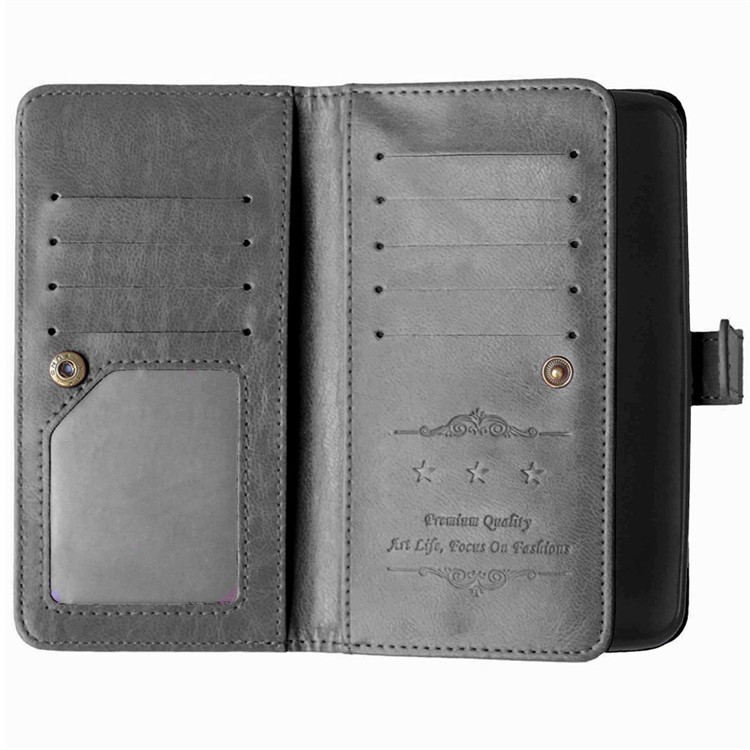 For Motorola Moto X Style Crazy Horse 9 Card Slots Wallet Leather Mobile Case - Black-5