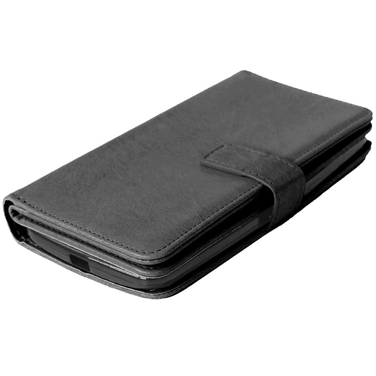 For Motorola Moto X Style Crazy Horse 9 Card Slots Wallet Leather Mobile Case - Black-7
