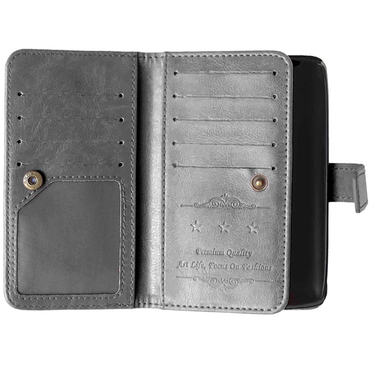 For Lenovo A2010 Wallet 9 Card Slots Crazy Horse Leather Stand Case Cover - Black-6