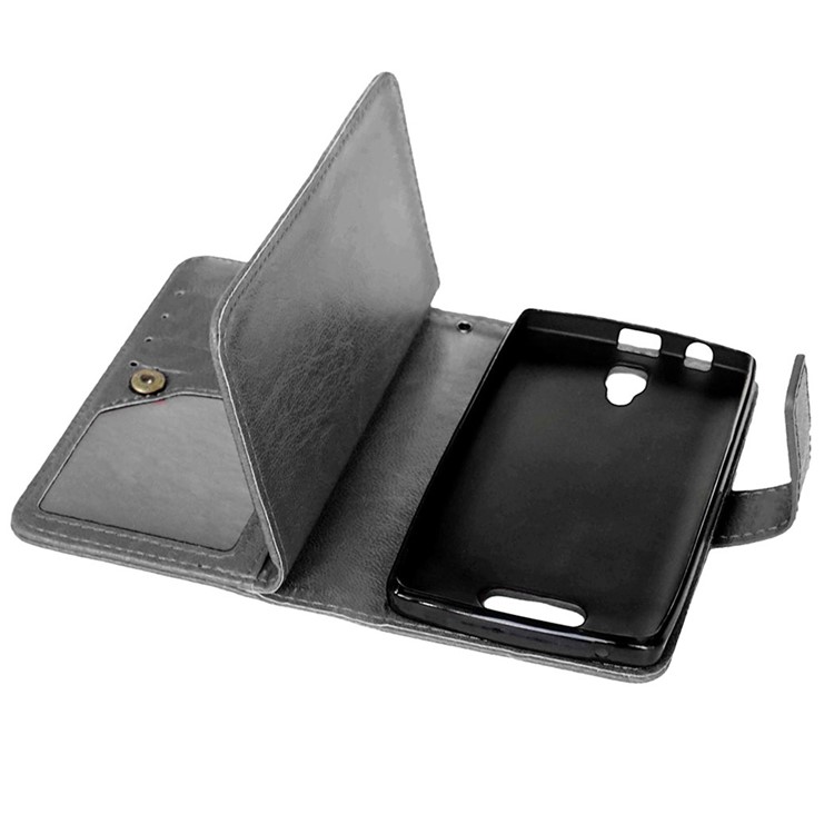 For Lenovo A2010 Wallet 9 Card Slots Crazy Horse Leather Stand Case Cover - Black-7