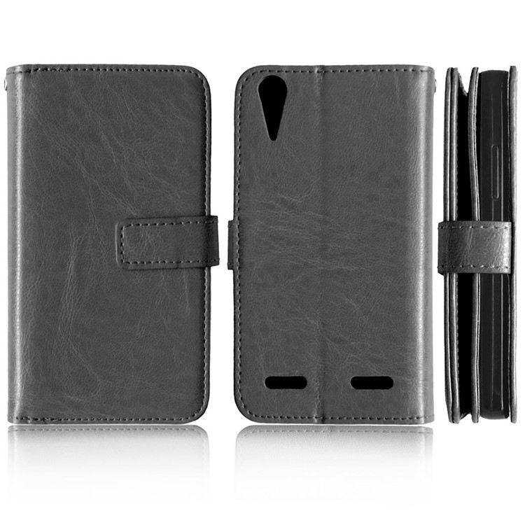 9 Card Slots Wallet Leather Case Crazy Horse Skin for Lenovo A6000/A6000 Plus/ A6010/A6010 Plus /K3 Music Lemon - Black-3