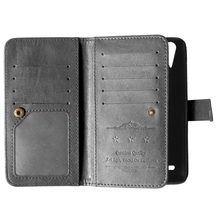 9 Card Slots Wallet Leather Case Crazy Horse Skin for Lenovo A6000/A6000 Plus/ A6010/A6010 Plus /K3 Music Lemon - Black-6