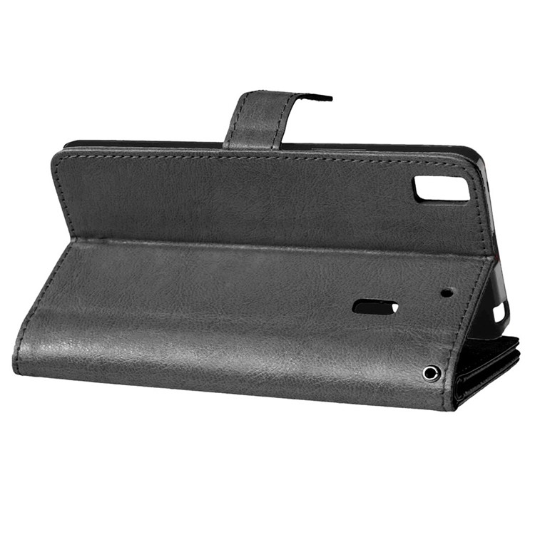 Crazy Horse 9 Card Slots Leather Wallet Case for Lenovo A7000 / A7000 Plus/ K3 Note - Black-4