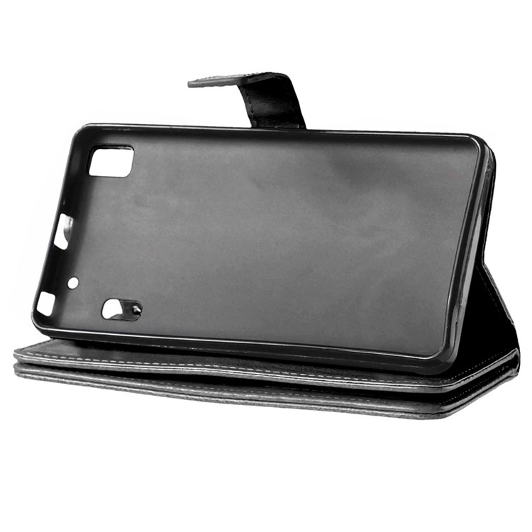 Crazy Horse 9 Card Slots Leather Wallet Case for Lenovo A7000 / A7000 Plus/ K3 Note - Black-5