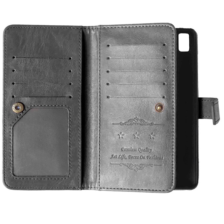 Crazy Horse 9 Card Slots Leather Wallet Case for Lenovo A7000 / A7000 Plus/ K3 Note - Black-6