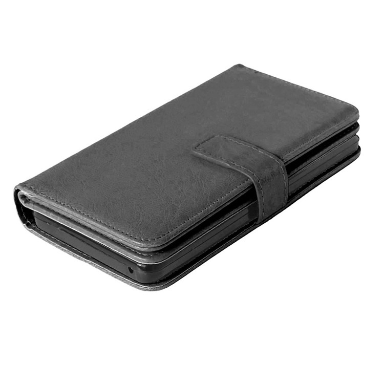 Crazy Horse 9 Card Slots Leather Wallet Case for Lenovo A7000 / A7000 Plus/ K3 Note - Black-8
