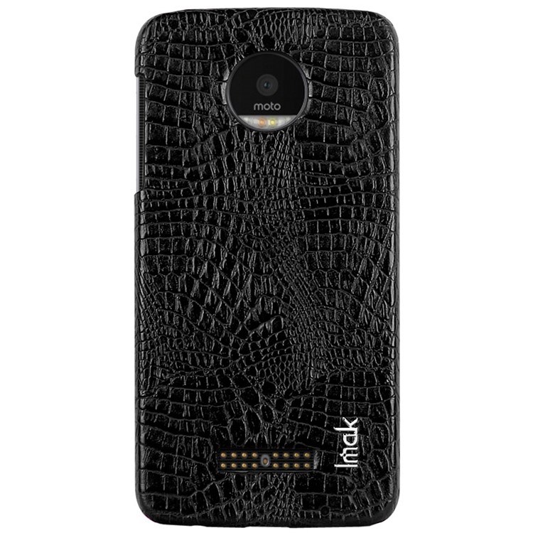 IMAK Ruiyi Series for Motorola Moto Z Play Crocodile Leather Coated PC Phone Case - Black-6