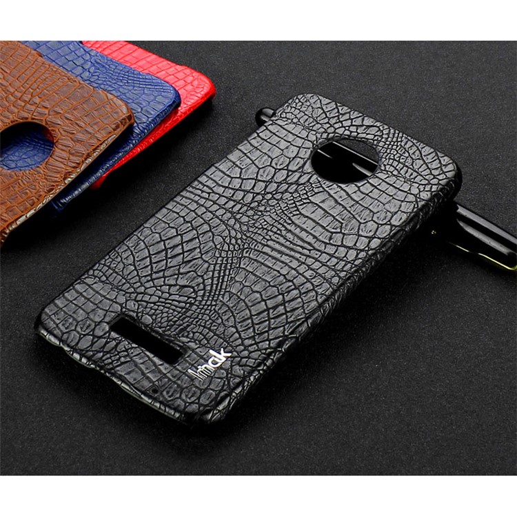 IMAK Ruiyi Series for Motorola Moto Z Play Crocodile Leather Coated PC Phone Case - Black-7