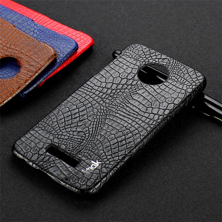 IMAK Ruiyi Series for Motorola Moto Z Play Crocodile Leather Coated PC Phone Case - Black-9