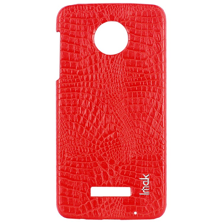 IMAK Ruiyi Series for Motorola Moto Z Play Crocodile Texture Leather Coated PC Cell Phone Case - Red-7