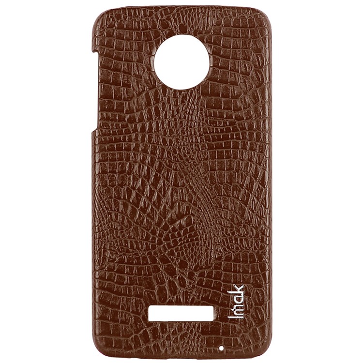 IMAK Ruiyi Series for Motorola Moto Z Play Crocodile Texture Leather Coated Hard Mobile Phone Cover - Brown-5