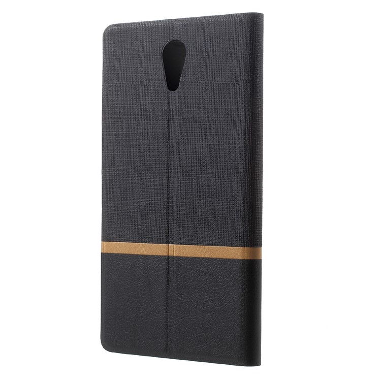 Cross Grain Leather Card Holder Flip Phone Case for Lenovo Phab2 - Black-3