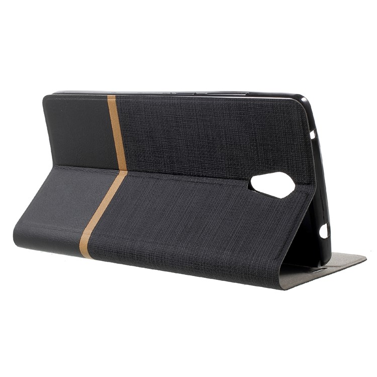 Cross Grain Leather Card Holder Flip Phone Case for Lenovo Phab2 - Black-4
