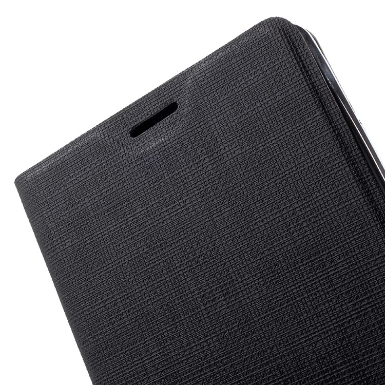Cross Grain Leather Card Holder Flip Phone Case for Lenovo Phab2 - Black-7