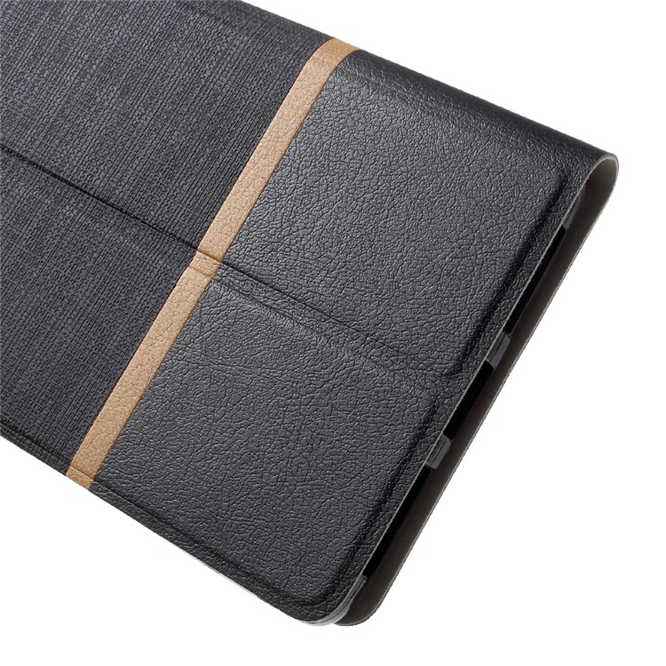 Cross Grain Leather Card Holder Flip Phone Case for Lenovo Phab2 - Black-8
