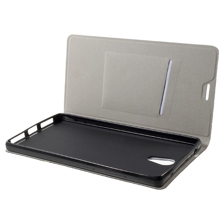 Cross Grain Leather Card Holder Flip Phone Case for Lenovo Phab2 - Black-9
